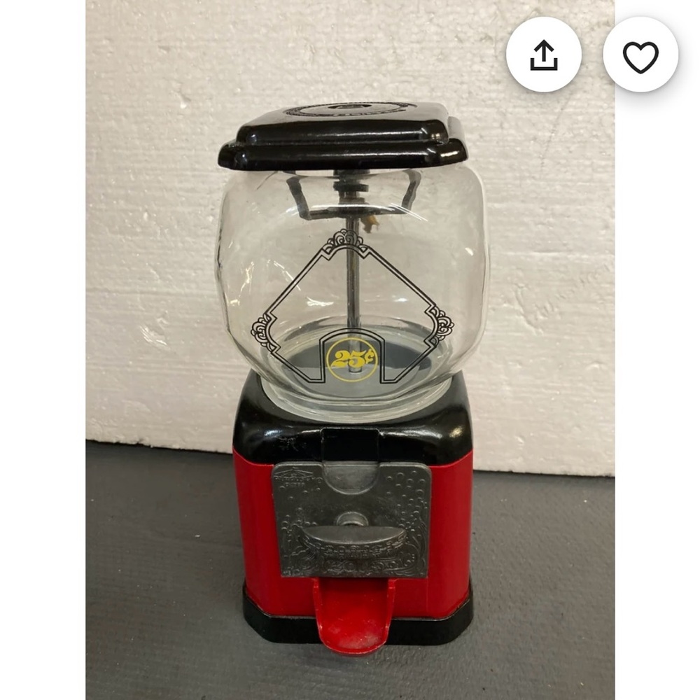 Vintage Red and Black Gumball Machine